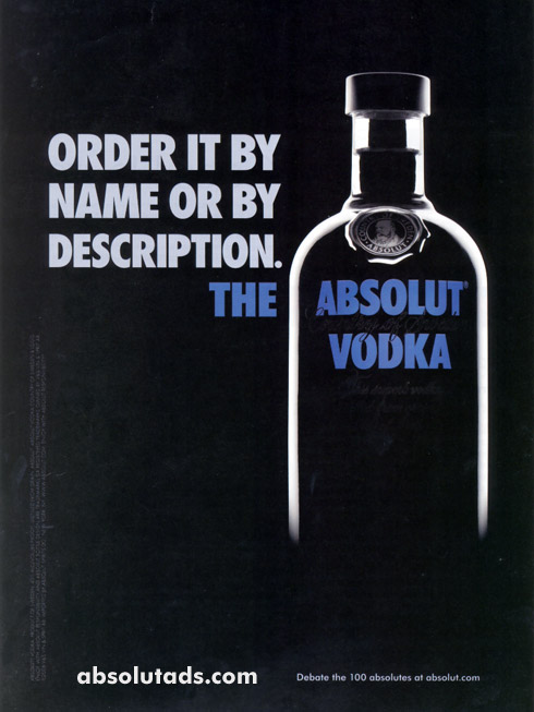 Absolut Order it by name or by description
